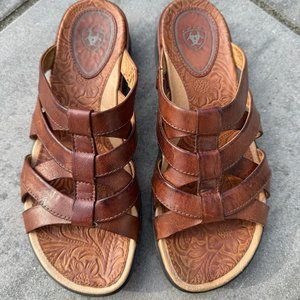 Leather Strappy Comfort Sandals